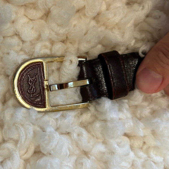 Yves Saint Laurent Accessories - Vintage Yves Saint Laurent Gold and Brown Belt